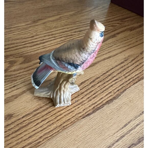 Lefton Ceramic Bird Figurine Waxwing On Branch Home Office Decor Bird Lovers - Picture 3 of 10